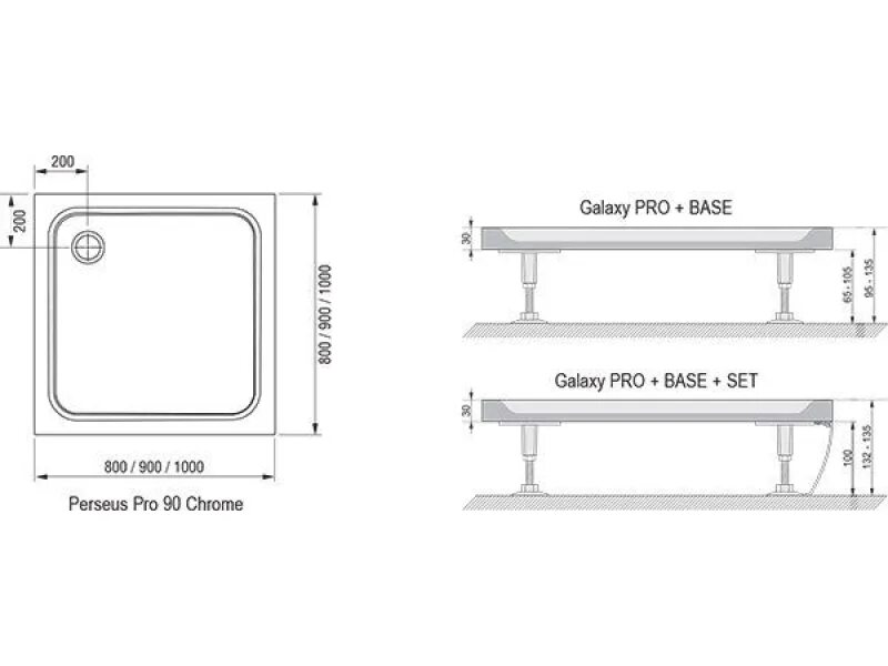 Глубина душевого поддона. Поддон Ravak Elipso Pro 80. Xa03aa01010 поддон Perseus Pro -100 белый Ravak. Душевой поддон Perseus Pro-80. Ravak Perseus Pro Chrome 100*100 см.