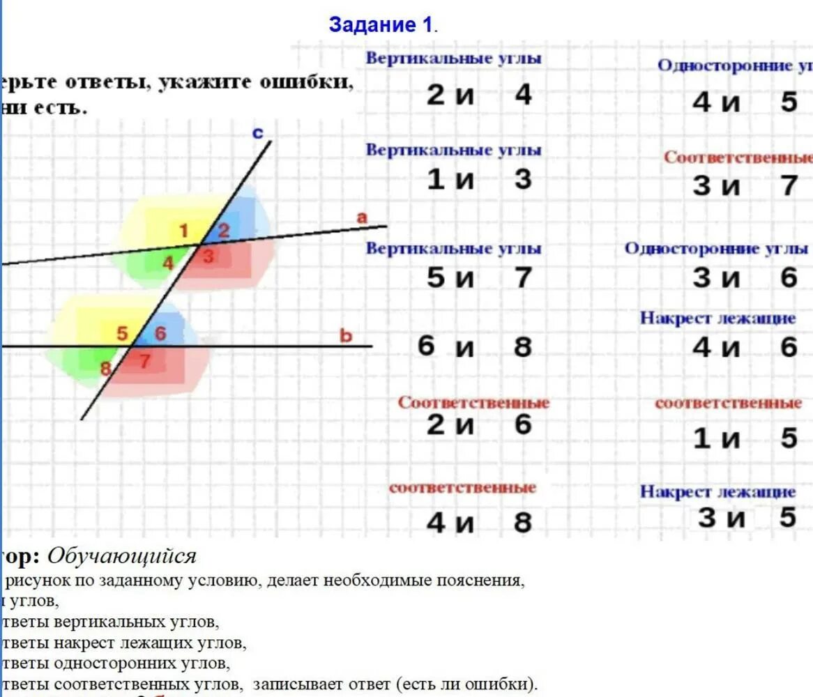 Накрест лежащие углы составляют. Накрест лежащие углы составляют