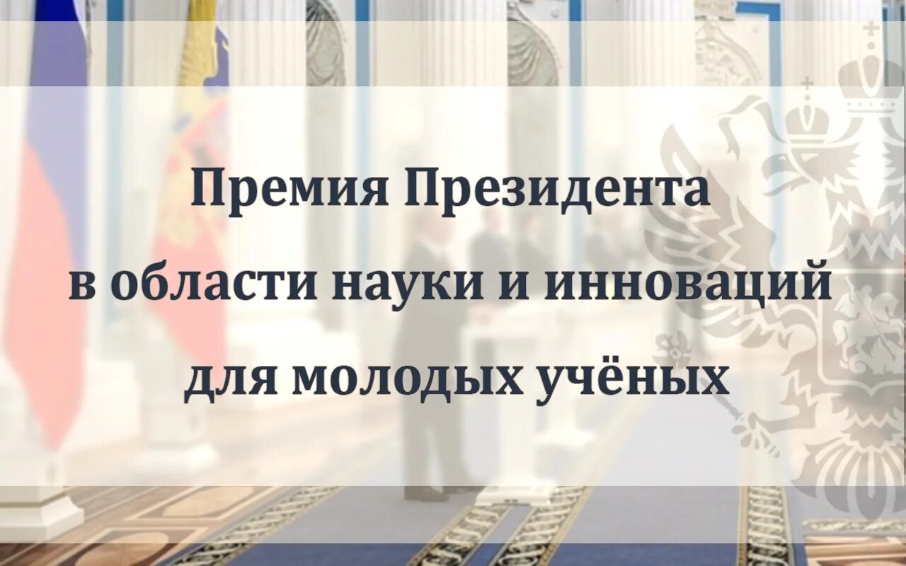 Премия президента. Премия президента РФ В области науки и инноваций. Премия президента для молодых ученых. Премия президента России для молодых учёных.