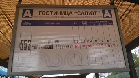Остановки автобуса номер 25