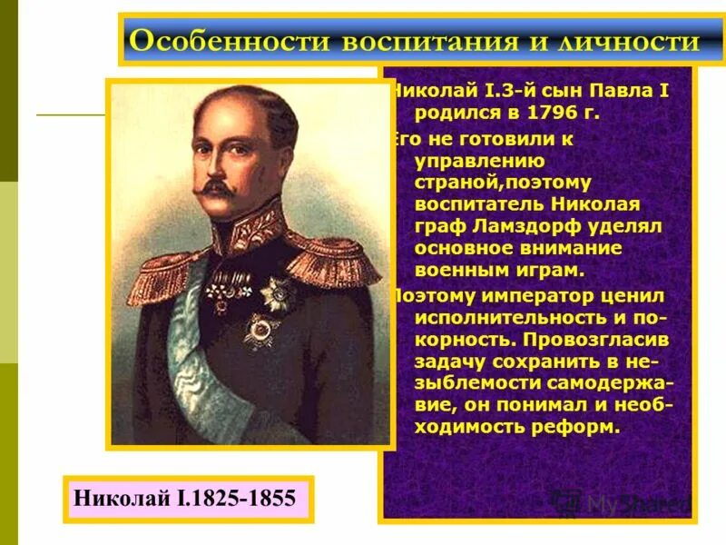 Реакция николая 1. Учитель Николая 1 Ламздорф.