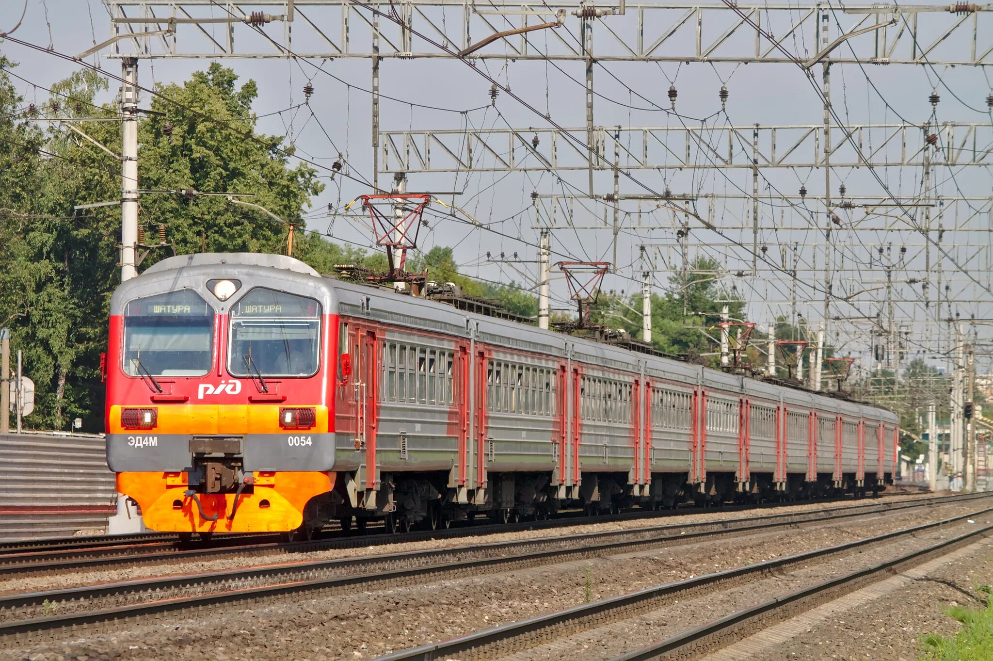 Электричка люберцы шатура с изменениями. Эд4м-0054. Эд4м-054. Эд4 0054. Эд4м Шатура.