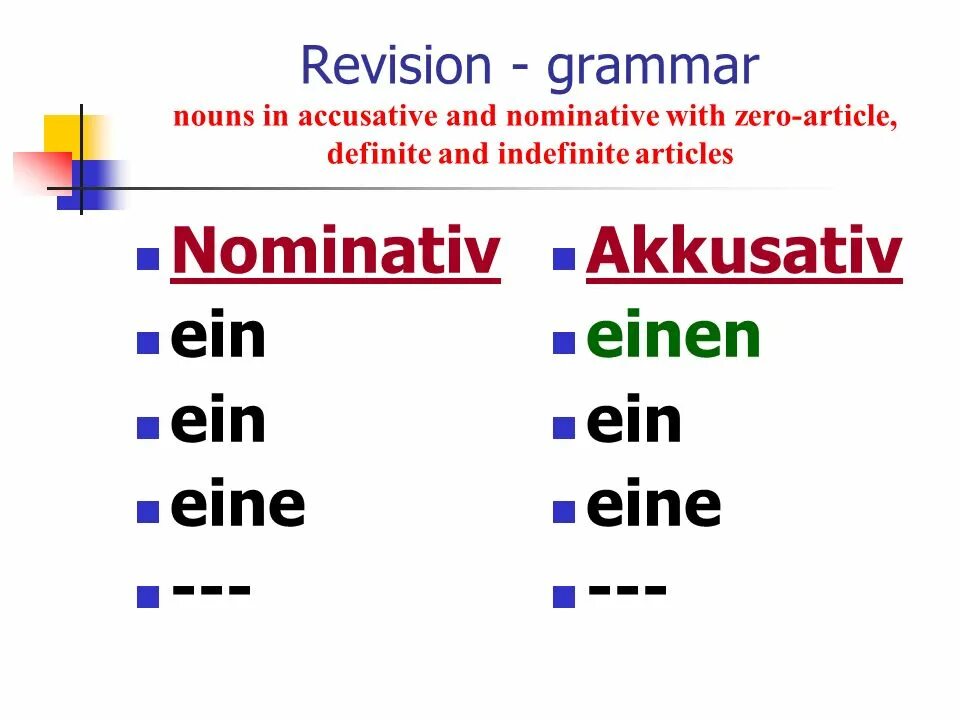 Grammar revision