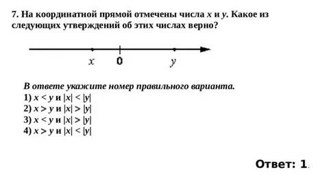 X 2 координатной прямой
