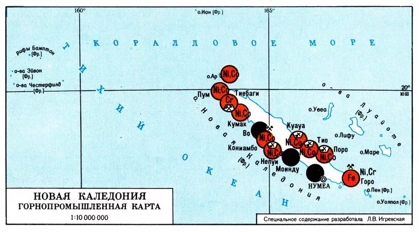 Нова каледония на карте