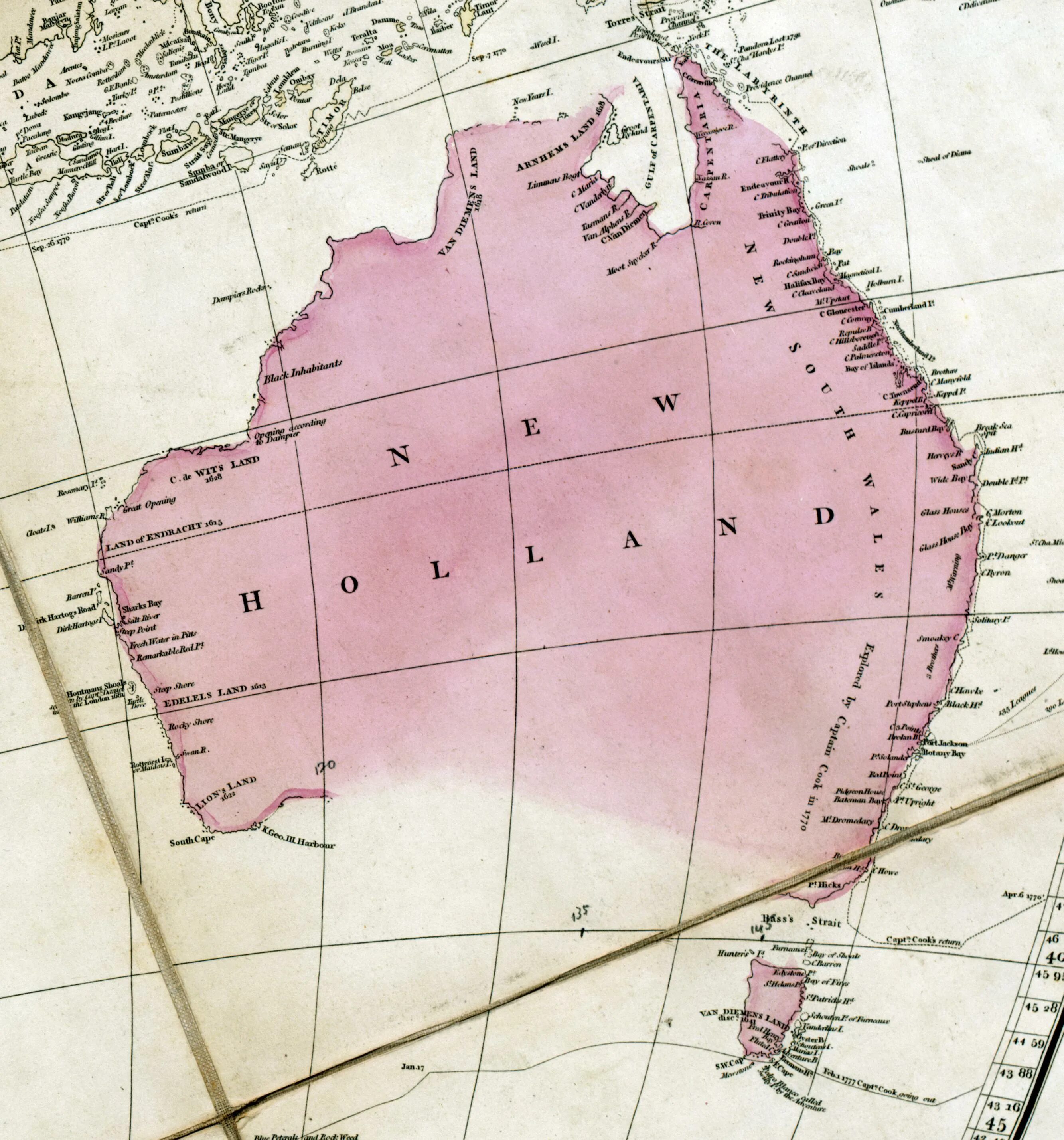 Земля Ван-Димена на карте. Карта земли австралии