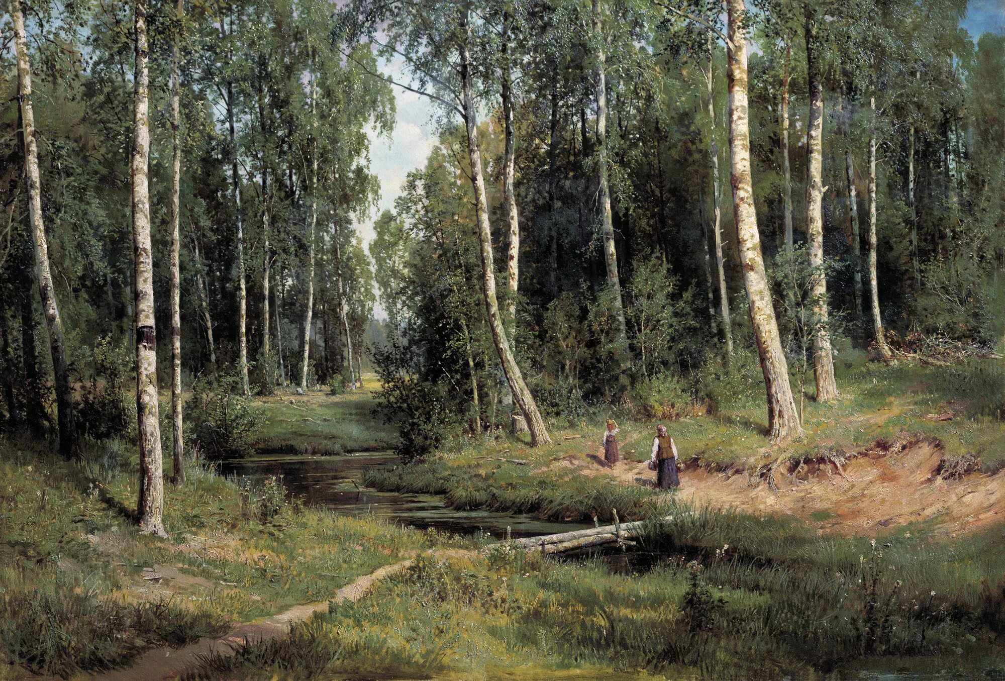 Ручей в Березовом лесу. И. Шишкин. 1883. Как называется картина русского художника