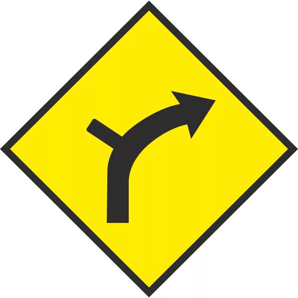 R side. Знак 9.10. Предупреждающие знаки газон Некст. Right Bend,. Side Road sign.