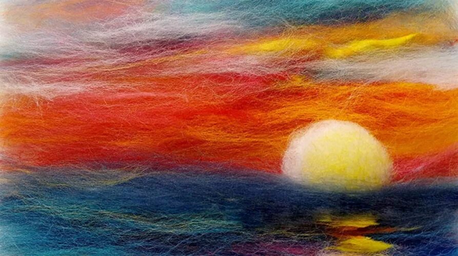 Стать шерстью. Живопись шерстью. картины из шерсти. рисование шерстью. картины из шерсти для валяния.