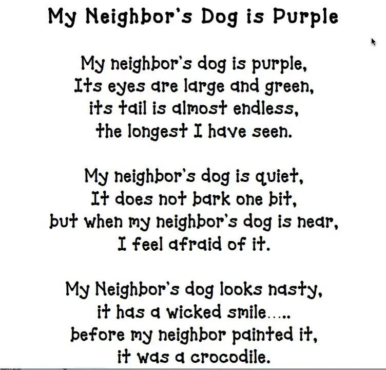 My Neighbor's Dog is Purple. Neighbour перевод. Текст my Neighbours. My neighbourhood.