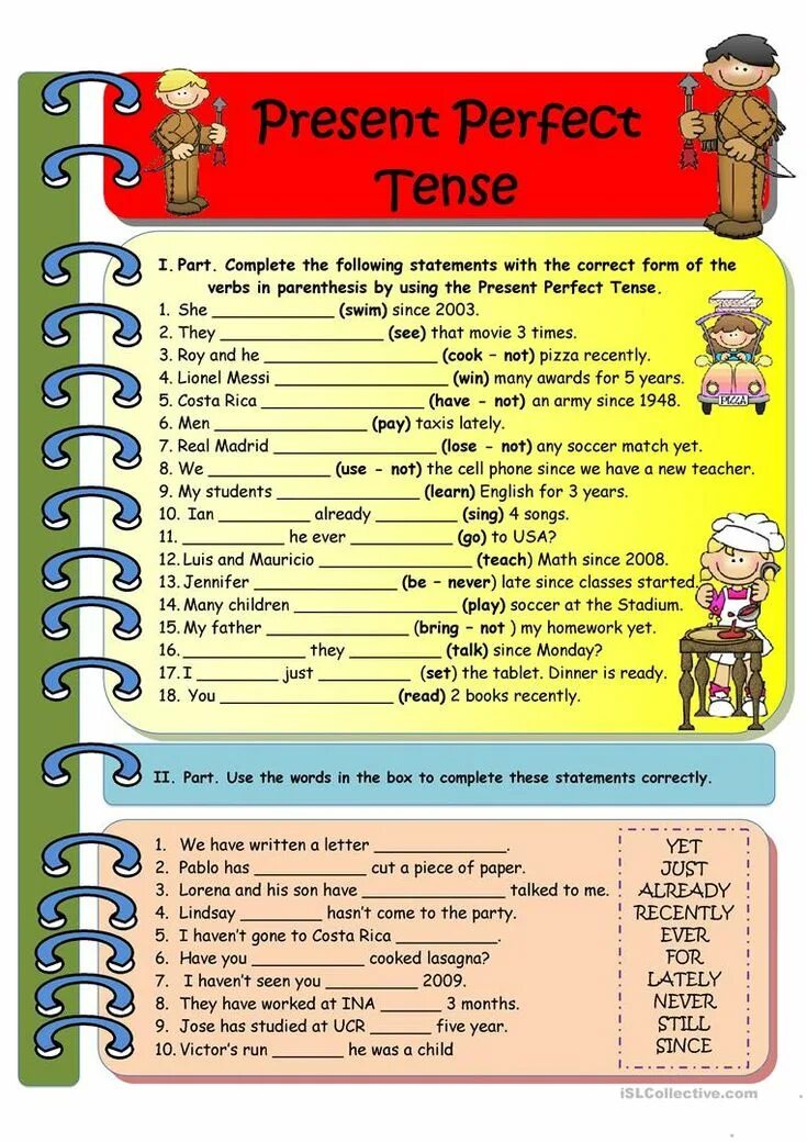 Already included. The present perfect Tense. Present perfect since for упражнения. The perfect present. Present perfect exercises.