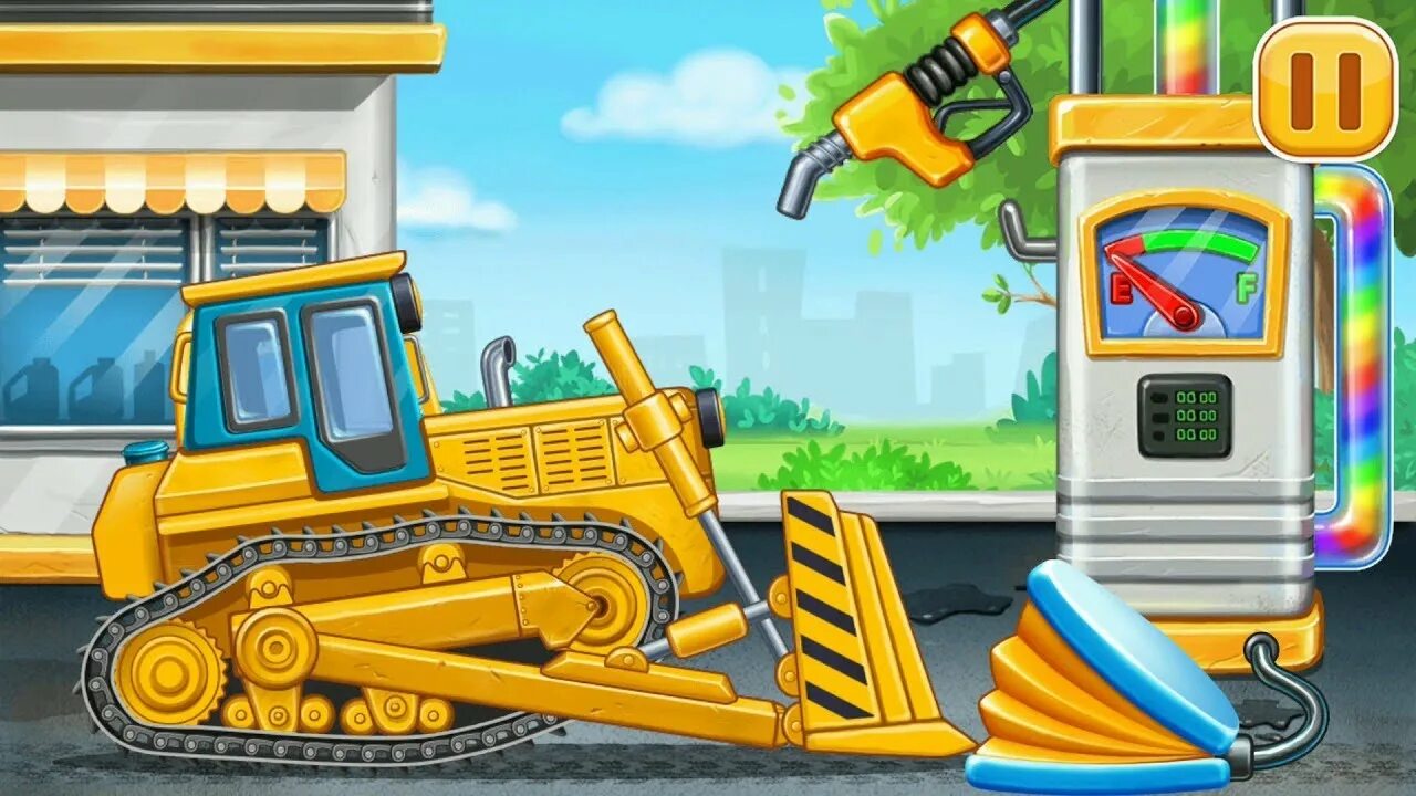 Трактор для мальчиков. Бульдозер для детей. Строительные машины трактор. Игра строительная техника