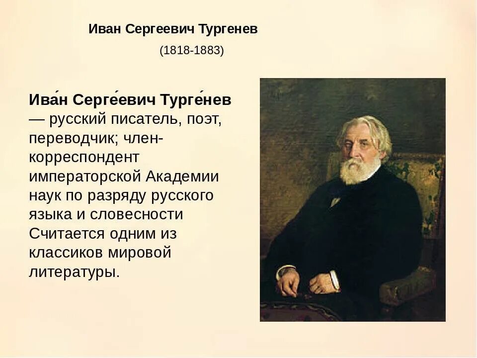 Тургенев малое. Автобиография Ивана Сергеевича Тургенева.