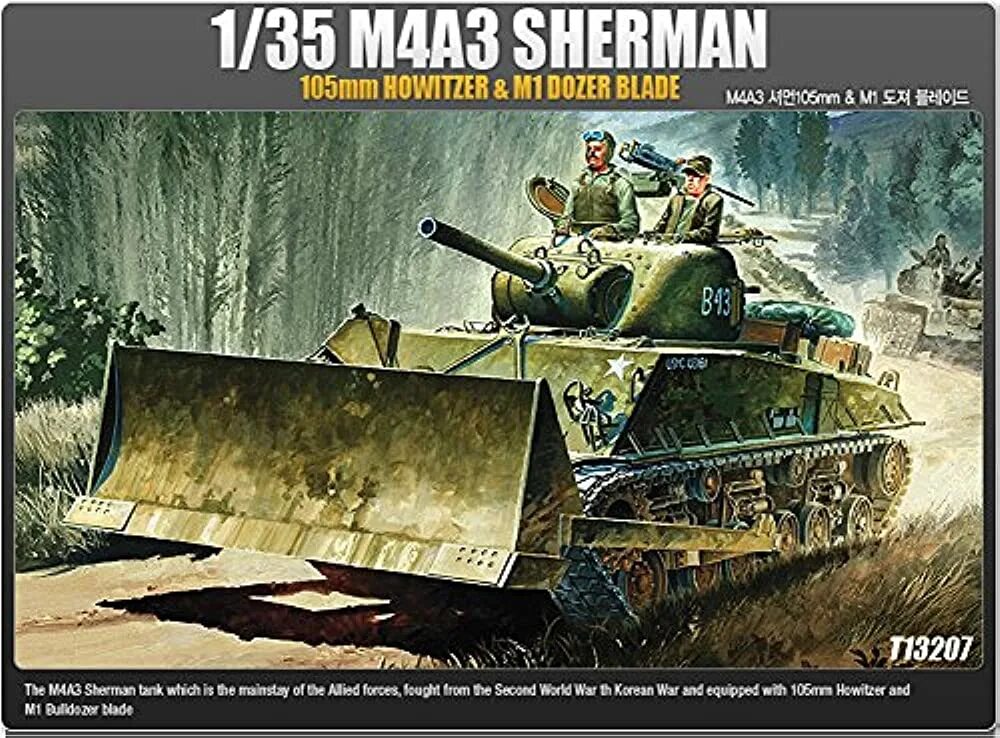 M4a3 Sherman 105mm. Шерман m4a3 105 Howitzer. Шерман с отвалом 1/35. Танк Шерман 105 мм HVSS.