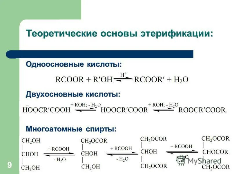Реакция тарификации получения сложных эфиров. Реакция этерификации примеры. Сложные эфиры карбоновых кислот реакция этерификации. Этерификация кислот. Пример уравнение реакции этерификации.
