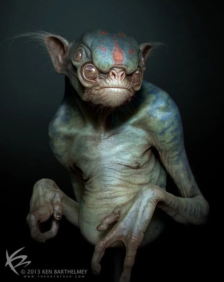 Цифровой художник Ken Barthelmey. Инопланетные животные. Страшные фантастические существа.