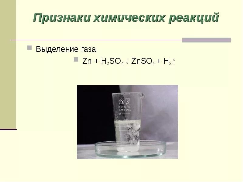 Газ будет выделяться при реакции