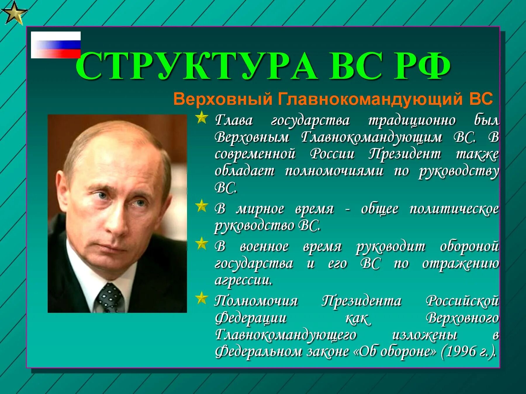 Глава госва Верховный главного. Глава государства Верховный главнокомандующий вс РФ.