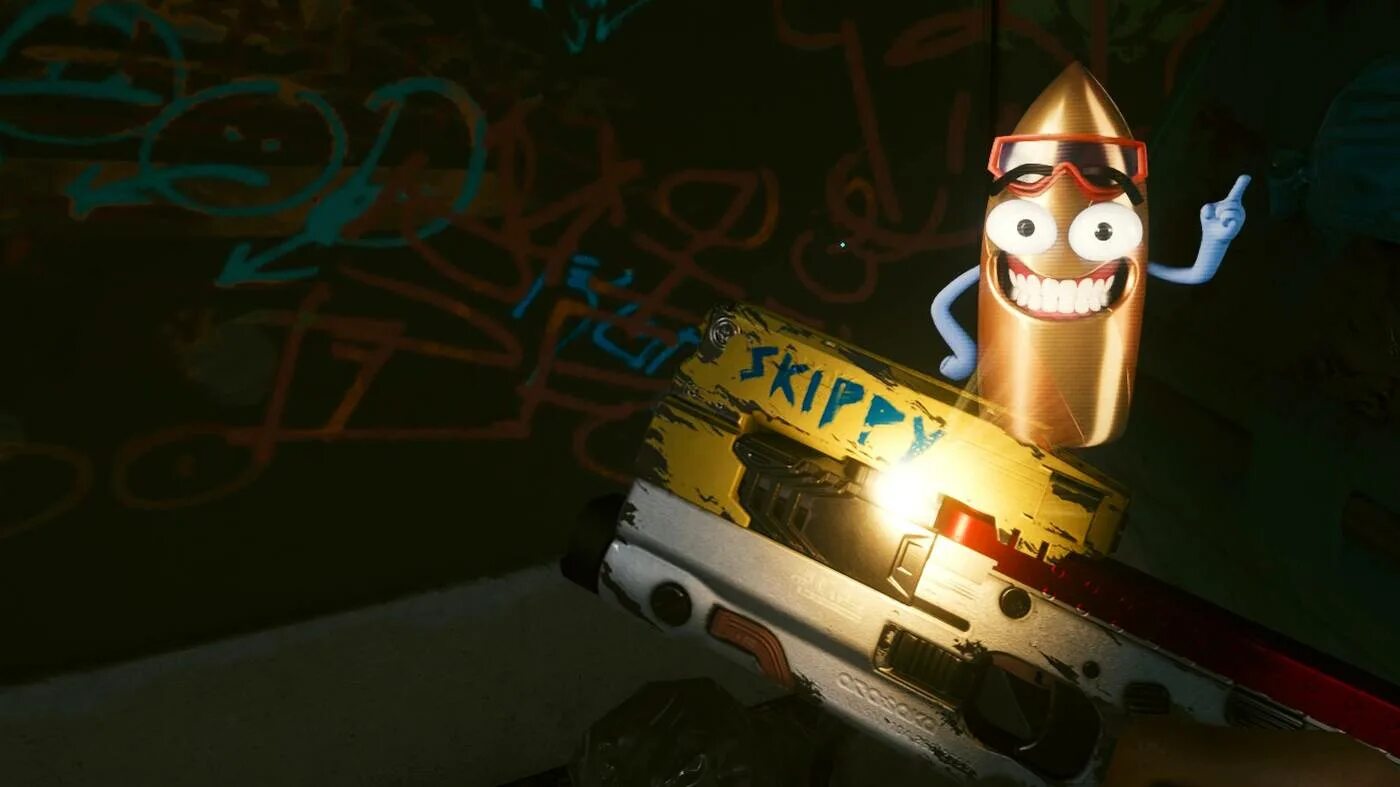 Cyberpunk 2077 пистолет skippy. Киберпанк 2077 пистолет скиппи. Киберпанк 2077 умный пистолет скиппи. Cyberpunk 2077 говорящий пистолет скиппи. Пистолет из киберпанка 2077 скиппи.