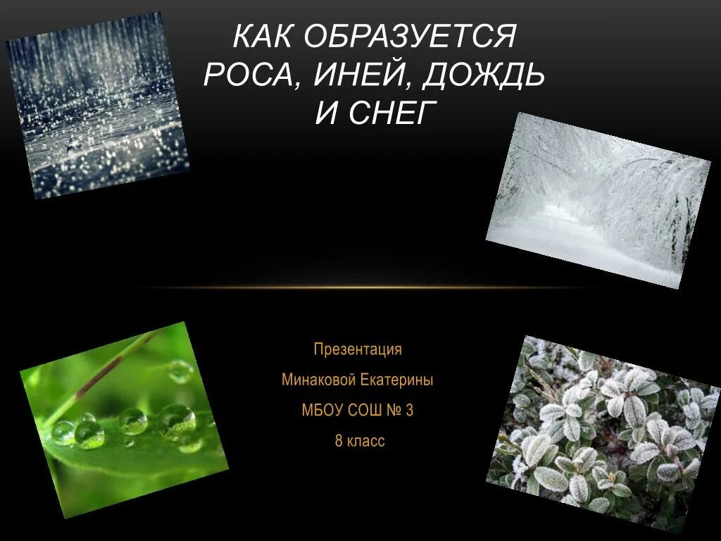 Как образуется дождь и снег. &quot;как образуется роса, иней, дождь и сне. как образуется роса иней дождь и снег. как образуется роса. презентация на тему роса.