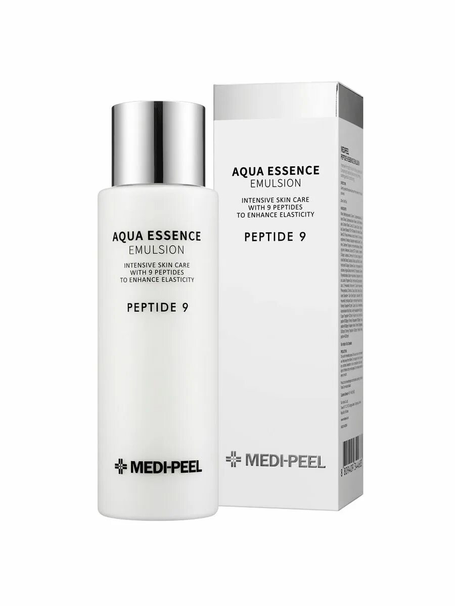 Омолаживающая эмульсия Emulsion Peptide 9. Aqua Essence Emulsion Peptide 9. Medi-Peel эмульсия с пептидами для эластичности кожи Peptide 9 Aqua Essence Emulsion. Эмульсия с пептидами PEM Peptide 9 Aqua Essence Emulsion, 250 мл.