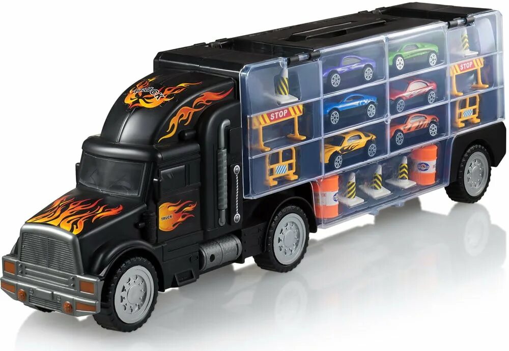 Truck toy cars. Hauler Truck автовоз с 6 машинками. Dickie Toys Heavy City Truck игрушки. Фуры игрушки для мальчиков. Фургон Toy State машина спецслужба.