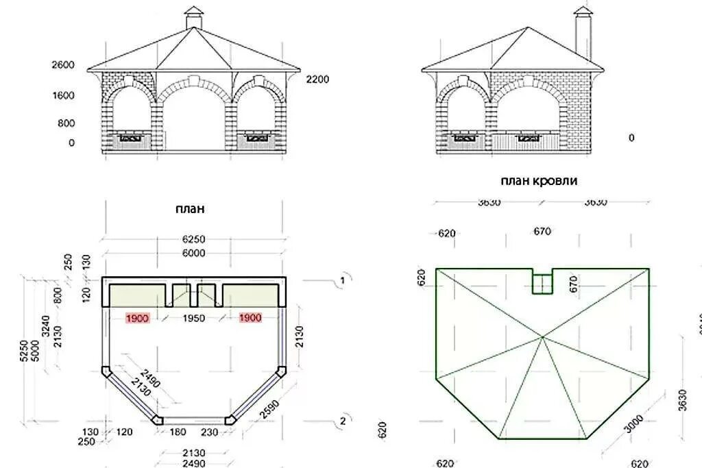 Какие размеры беседки. Беседка с мангалом проекты с размерами. Мангал для беседки из кирпича чертежи. Чертежи шестигранной беседки с мангалом. Чертежи шестиугольной беседки из металла.