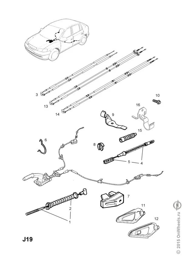 Ручник опель зафира б. Трос ручника Opel Astra h. Opel Astra j трос стояночного тормоза.