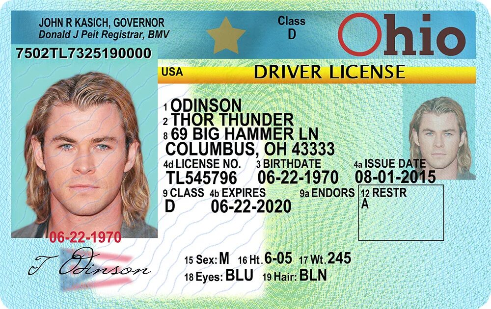 License us. Driver License. Ohio Driver License.