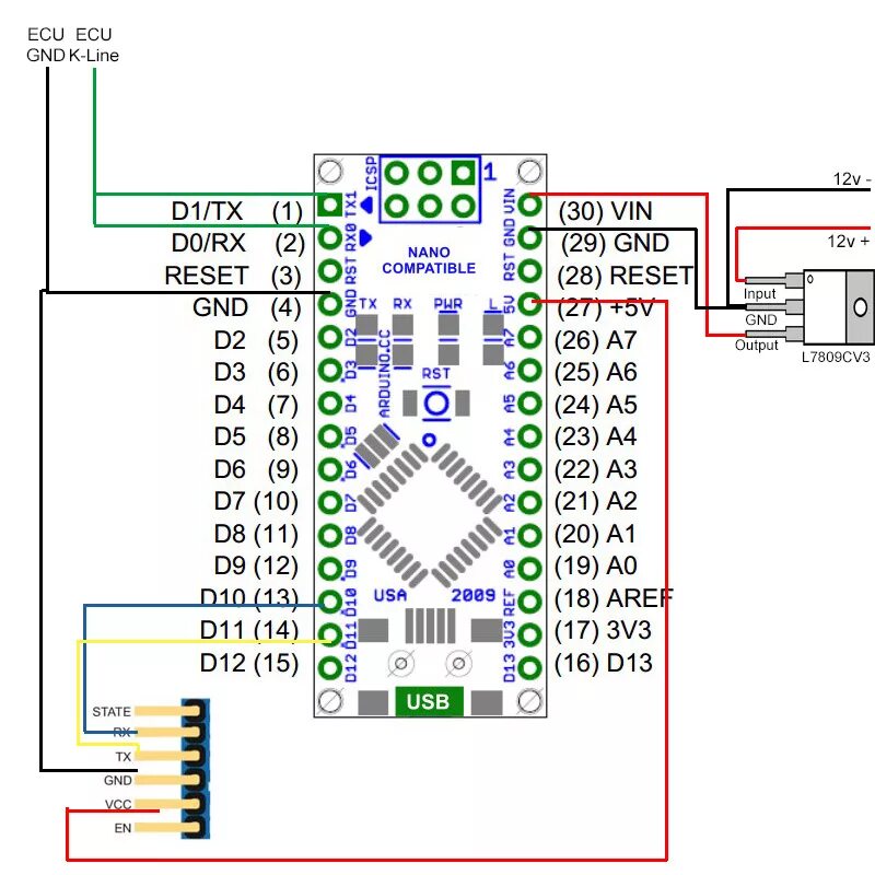 Arduino протокол. K line адаптер на ардуино. obd2 на ардуино нано. lm393 k-line arduino. l9637d arduino.