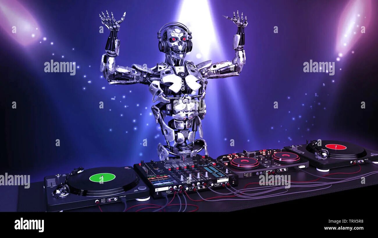 Роботы диджеи арты. Киборг диджей. Животное диджей. Робот диджей арт. Робот диджей арт.