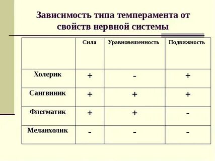 Свойства нервной системы как основа темперамента