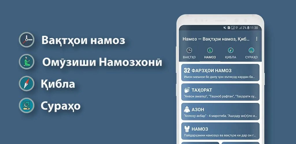 Ому́зиши намоз. Вактхои намоз. Приложение вакти намоз. Вақтҳои номоз.