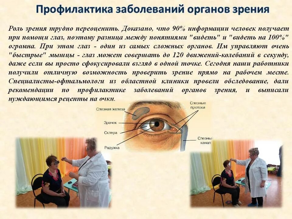 Профилактика органов зрения