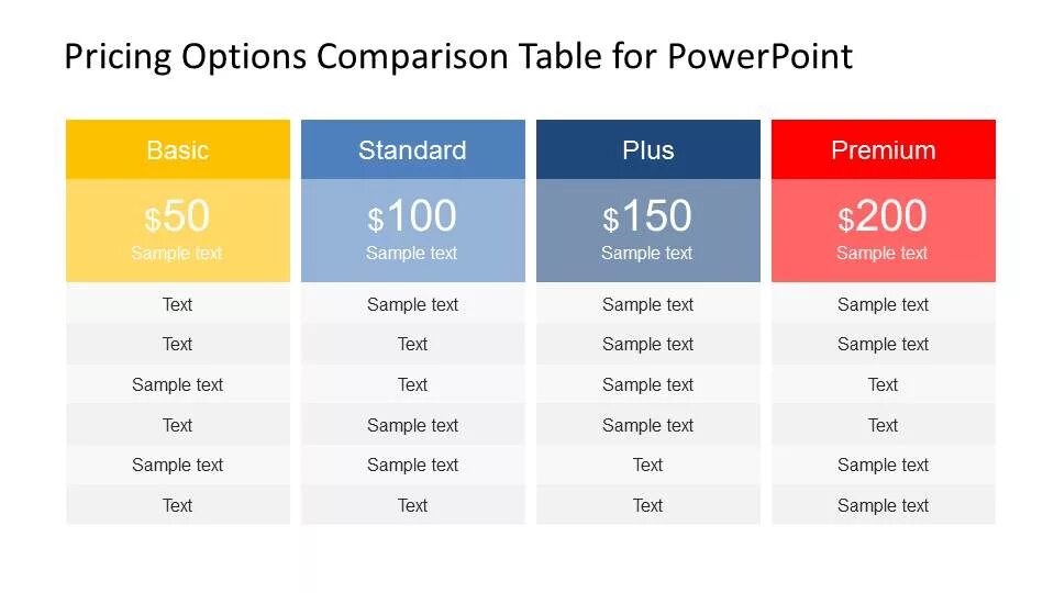 Possible pricing. Price comparison. таблица в powerpoint. pricing. сравнение ppt.