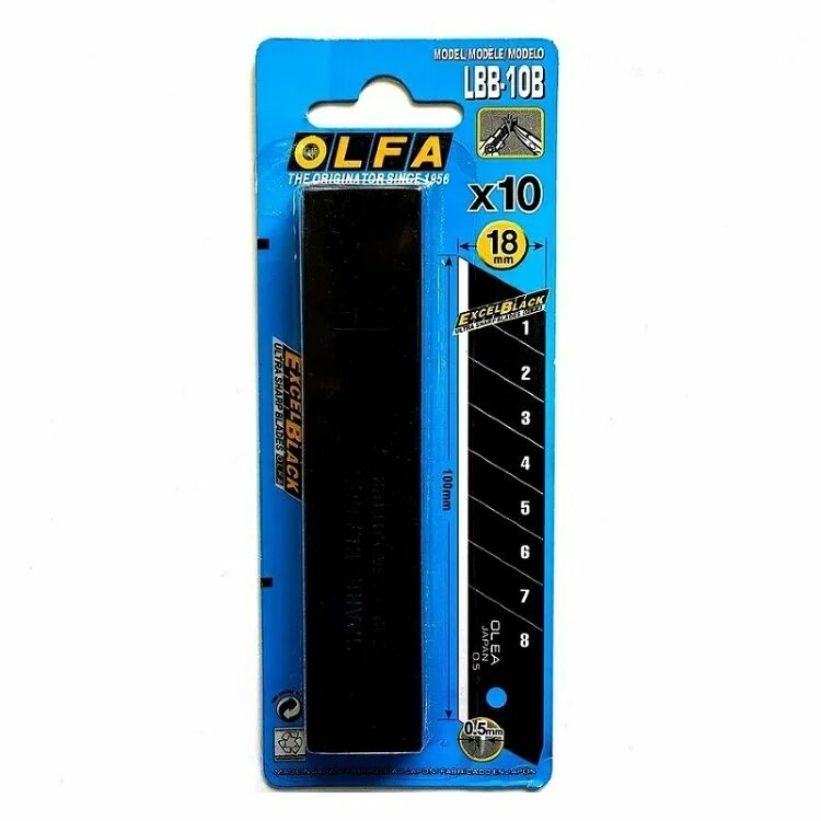 Лезвия olfa 18. Лезвие Olfa Black Max сегментированное, 18х0,5мм, 10шт ol-LBB-10b. Olfa LBB-10b. Olfa лезвия 18мм. Лезвие Olfa Black Max ol-LBB-10b сегментированное, 10шт/уп..