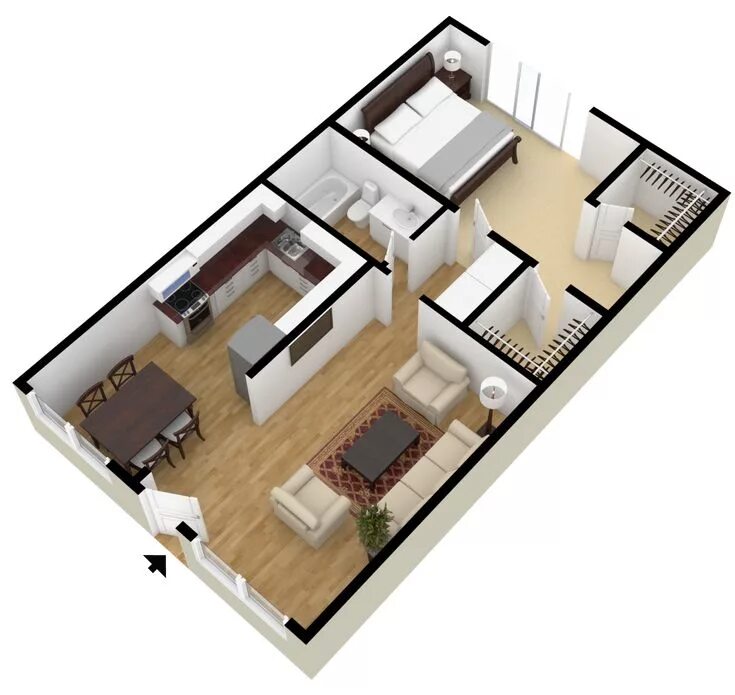 25 More 3 Bedroom 3D Floor Plans Planos de casas 3d, Planos para construir casas
