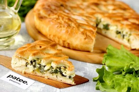 Пирог с домашним сыром и зеленью