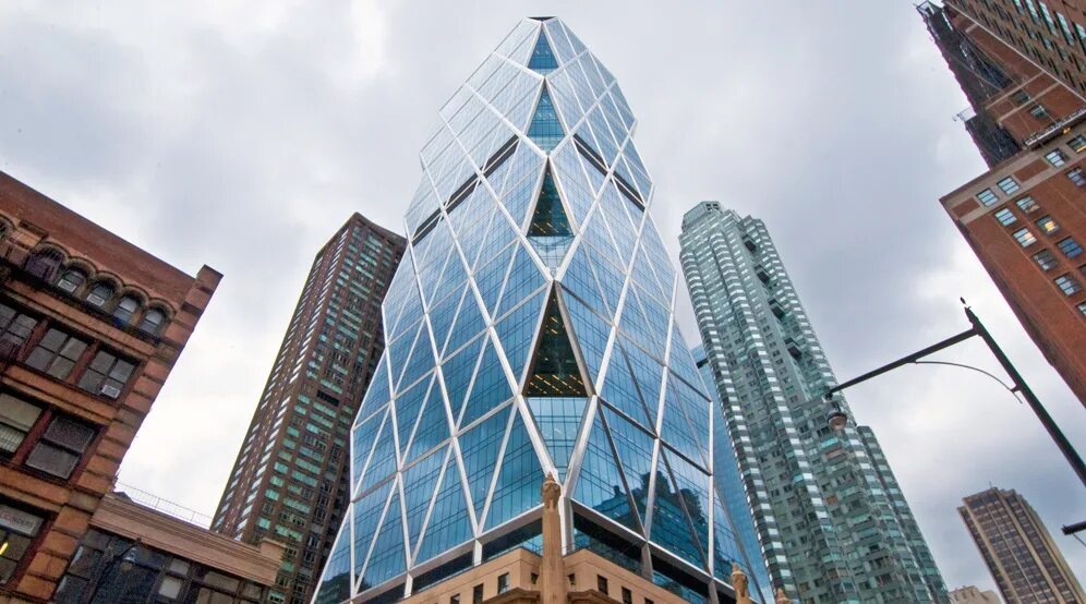 The hearts tower. Hearst tower в нью-йорке. херст тауэр сша. центральный офис корпорации херст в нью-йорке.