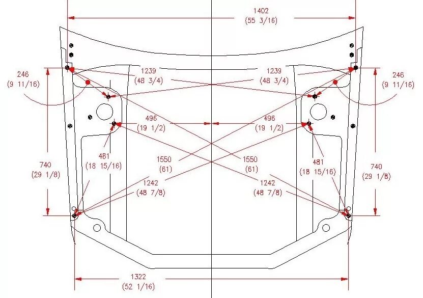 Геометрия моторного отсека Mitsubishi Lancer 10. Геометрия моторного отсека Mitsubishi Lancer 9. Габариты капота Митсубиси Паджеро 4. Чертежи лонжеронов