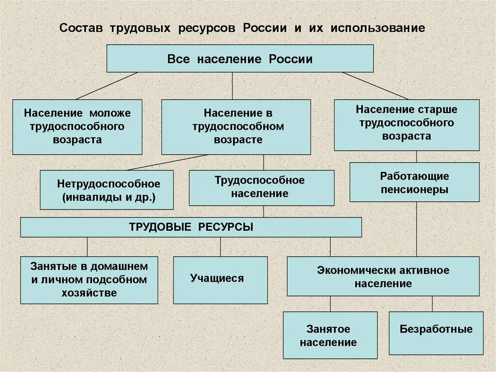 К категории населения занятые относят. Состав трудовых ресурсов схема. Схема состав трудовых ресурсов России. Трудовые ресурсы России таблица. Трудовой ресурс.