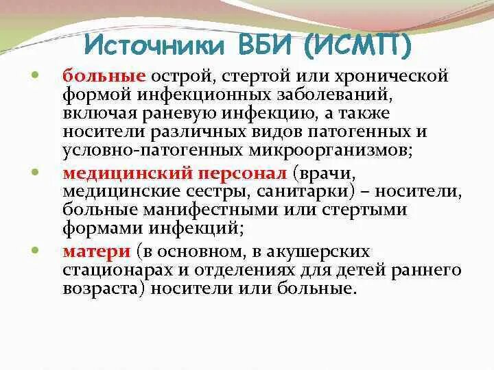 Источники инфекции ИСМП. Источники возбудителей ИСМП. Источники внутрибольничной инфекции. Источники возбудителей внутрибольничной инфекции.