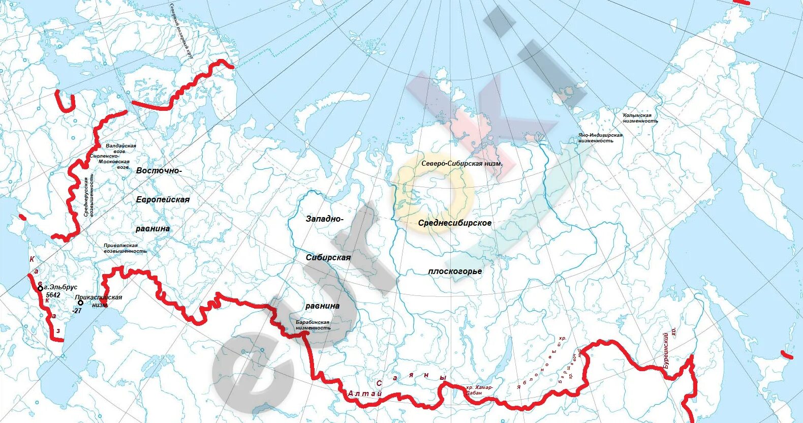 5 гор россии на карте. Географическое положение России контурная карта. Карта России контурная карта 8 класс. Контурная карта России 8 класс география гдз. Границы РФ на контурной карте 8 класс география.