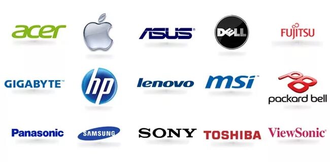 Какие марки ноутбуков. Марки ноутбуков логотипы. Производители ноутбуков. Логотипы производителей ноутбуков. Фирмы компьютеров.