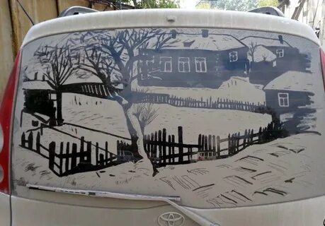 Рисунок на стекло автомобиля