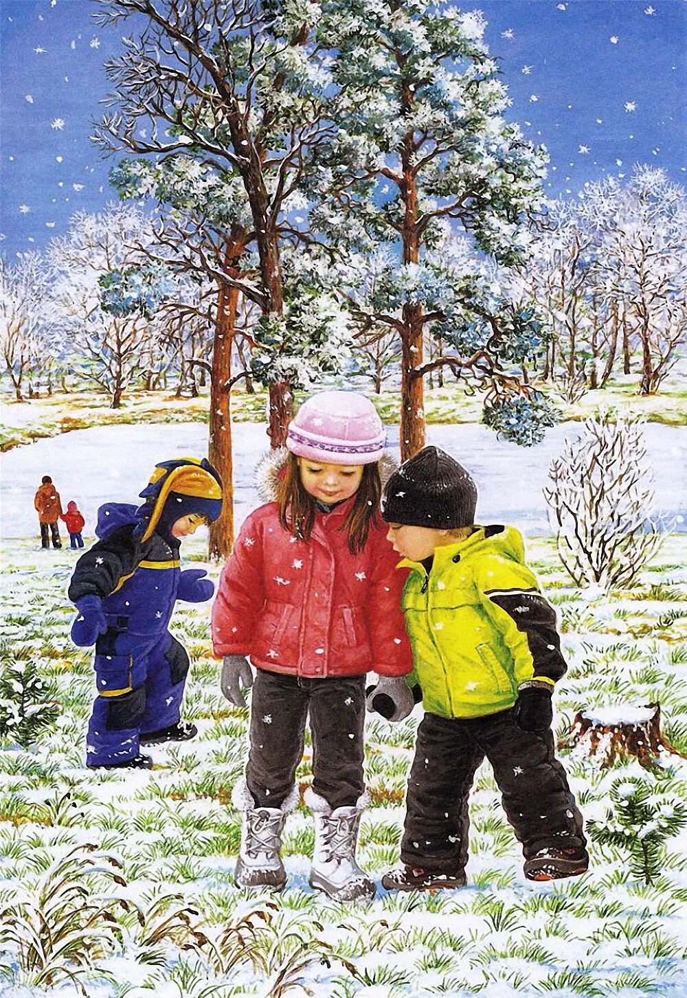 Детский сад за летом зима пролетели. Зима иллюстрации для детей. Зима для детей в детском саду. Сюжетная картина зима. Ранняя зима для детей.