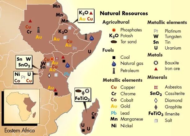 Ископаемые восточной африки. Карта природных ресурсов Африки. Карта полезных ископаемых Сомали. Минеральные ресурсы в Сомали на карте. Природные ресурсы Сомали на карте.