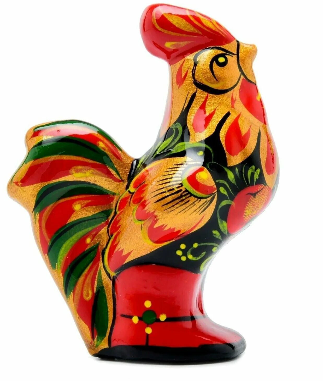 хохлома фигурка. керамическая копилка слон. статуэтка "тигр". хохлома фигурка. глиняная хохлома.