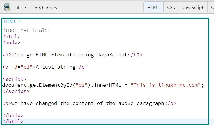 Innerhtml javascript