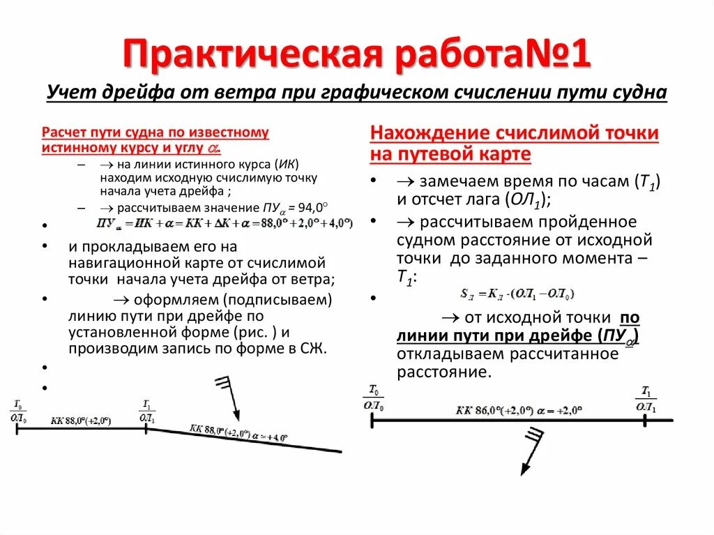 Учет ветра и течения. Учет ветра и течения при прокладке. Учет дрейфа и течения при прокладке. Графическое счисление пути судна. Направление курса судна